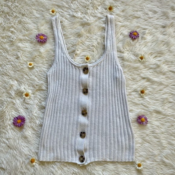 American Eagle Button Up Sweater Tank - Picture 1 of 1